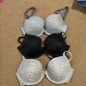 Victoria's Secret Gray and Black Bras
